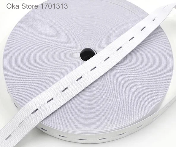 2 см * 5 метров черно белая эластичная тесьма отверстие для кнопки fitas прочный