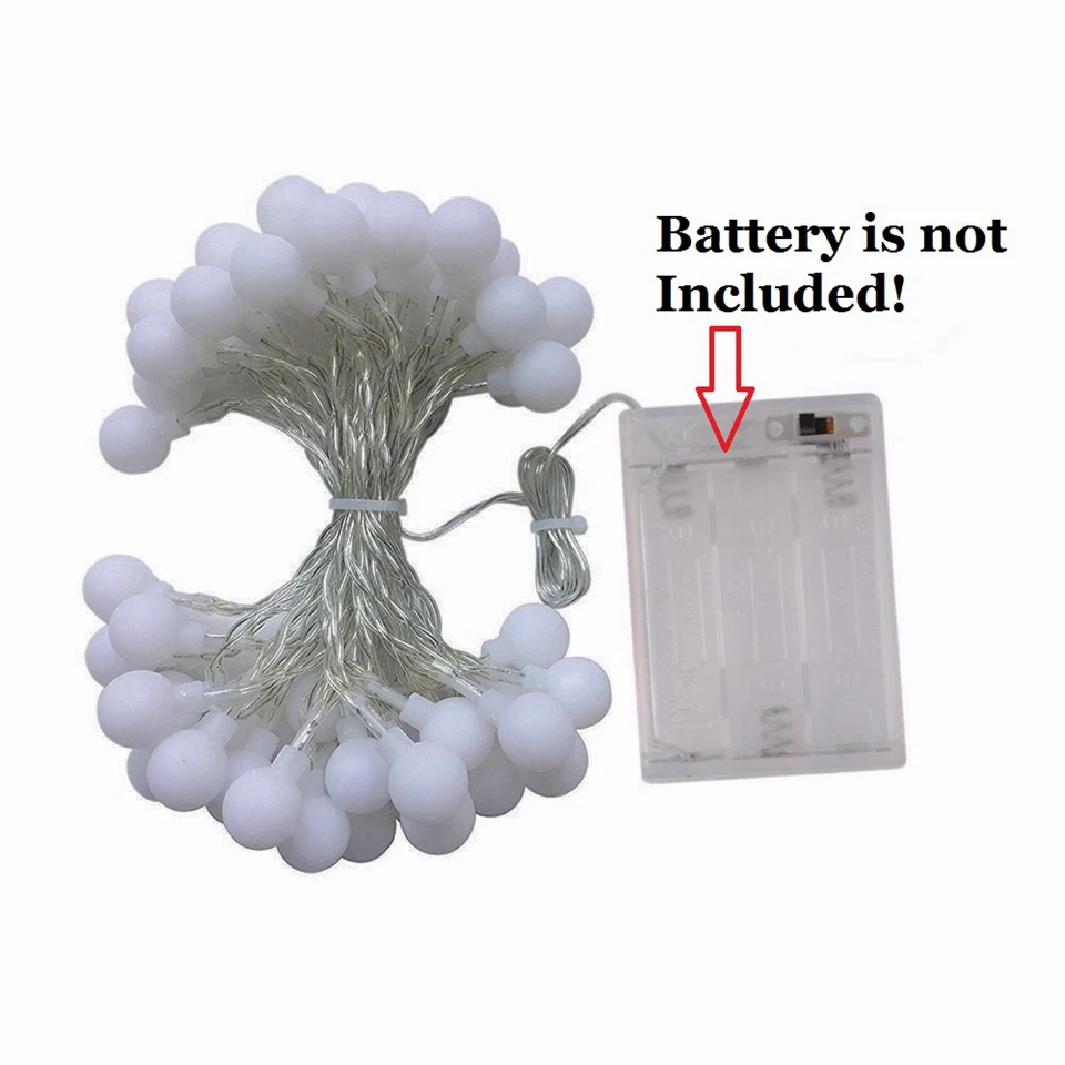 Garland 2M 5M 10M Fairy AA Battery LED Ball String Lights Waterproof For Christmas Tree Wedding Indoor Decoration light | Лампы и