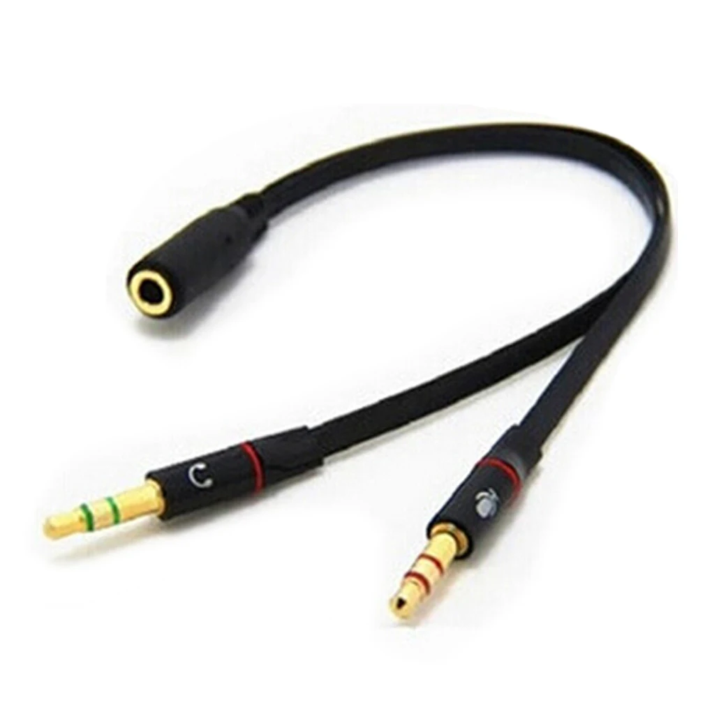

Headphone for Computer 3.5mm Female to 2 Male 3.5mm Mic Audio Y Splitter Cable Headset to PC Adapter