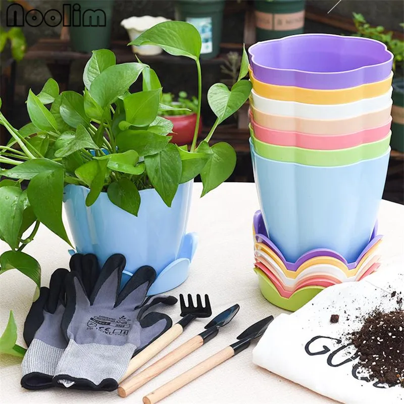 Пластиковый подвесной самозаправляющийся цветочный горшок красочный простой