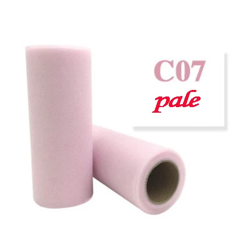 C07 Pale Тюль в рулоне(22 м/рулон), 15 см, тюль из органзы с кристаллами, рулон, юбка-пачка, мягкая, для свадьбы, Рождества, дня рождения, вечеринки, для детей - Цвет: C07 Pale