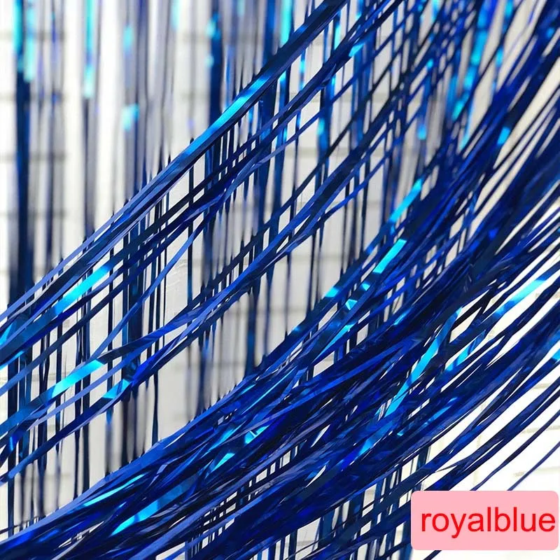royalblue 2 м фон занавеска Детские Вечерние Декорации фольга бахрома занавеска с блестками День рождения Свадьба Декорации Hanukkah украшения - Цвет: royalblue