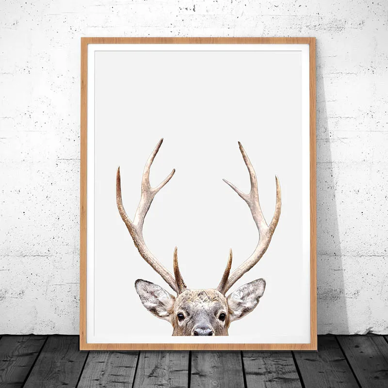 Питомник Moose рисунок оленя на холсте Kawaii настенный художественный постер с