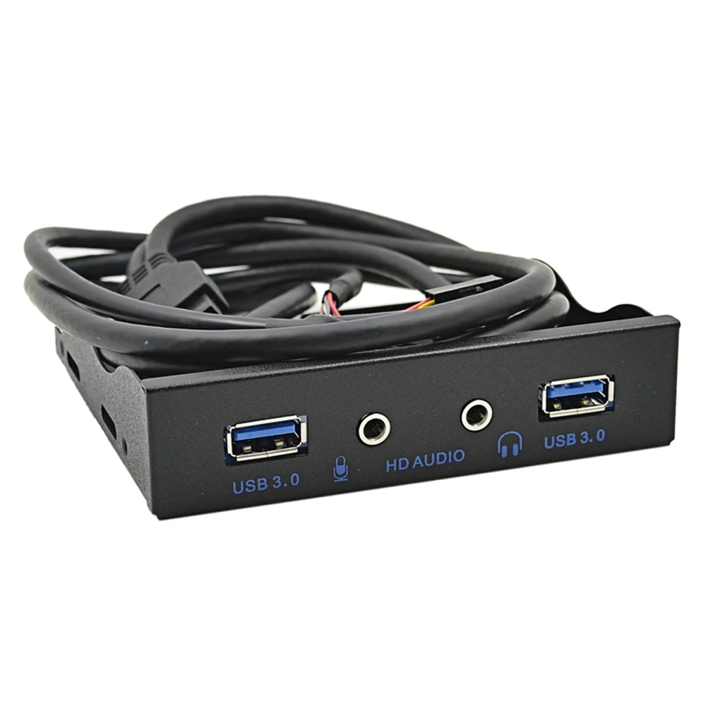 Супер скорость 20 Pin 4 порта USB 3 0 концентратор + HD аудио 5 мм разъем для наушников Mic