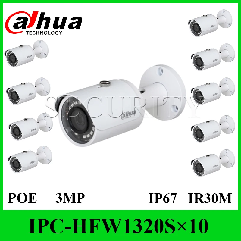 10 шт./лот Dahua оригинальный IPC HFW1320S 3MP Водонепроницаемый Ночное Видение