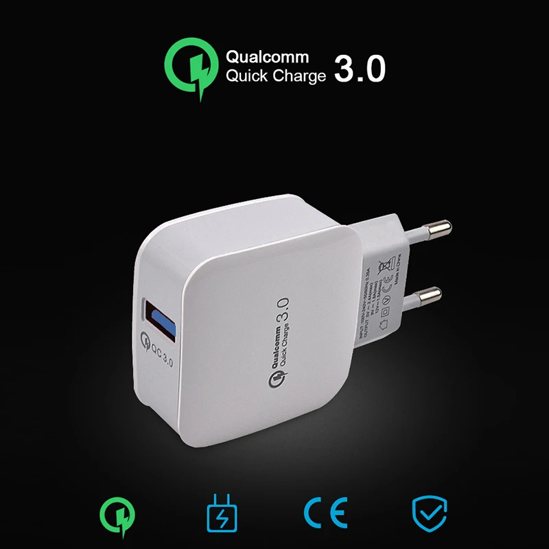 Универсальное зарядное устройство USB QC3.0 ЕС США 9 В 12 18 Вт быстрая зарядка 3 0