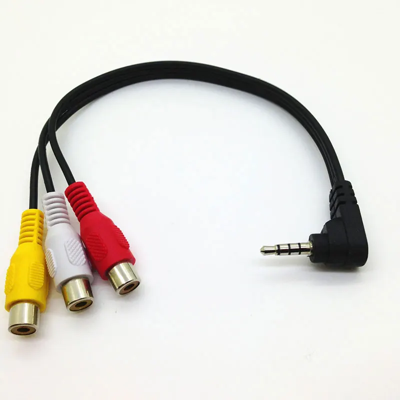 3 5 мм мини стерео M к 3RCA аудио видео F адаптер кабель L: 0 25 м|Компьютерные кабели и