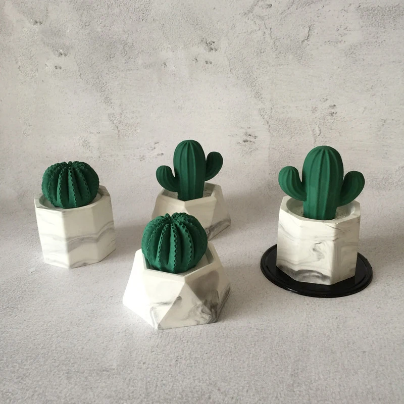 3D кактус силиконовые формы суккулентной формы Diy свечная глина ароматический гипс ремесла бетона декоративные формы
