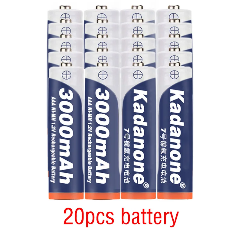 4~ 20 Новая батарея AAA 3000 mAh 3A аккумуляторная батарея Ni-MH 3A 1,2 V aaa батарея для часов, мышей, компьютеров, игрушек так далее - Цвет: 20pcs