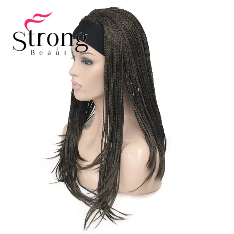 #8 StrongBeauty длинные коричневые, светлые плетеные Жаростойкие парик с головной повязкой синтетические парики - Цвет: #8