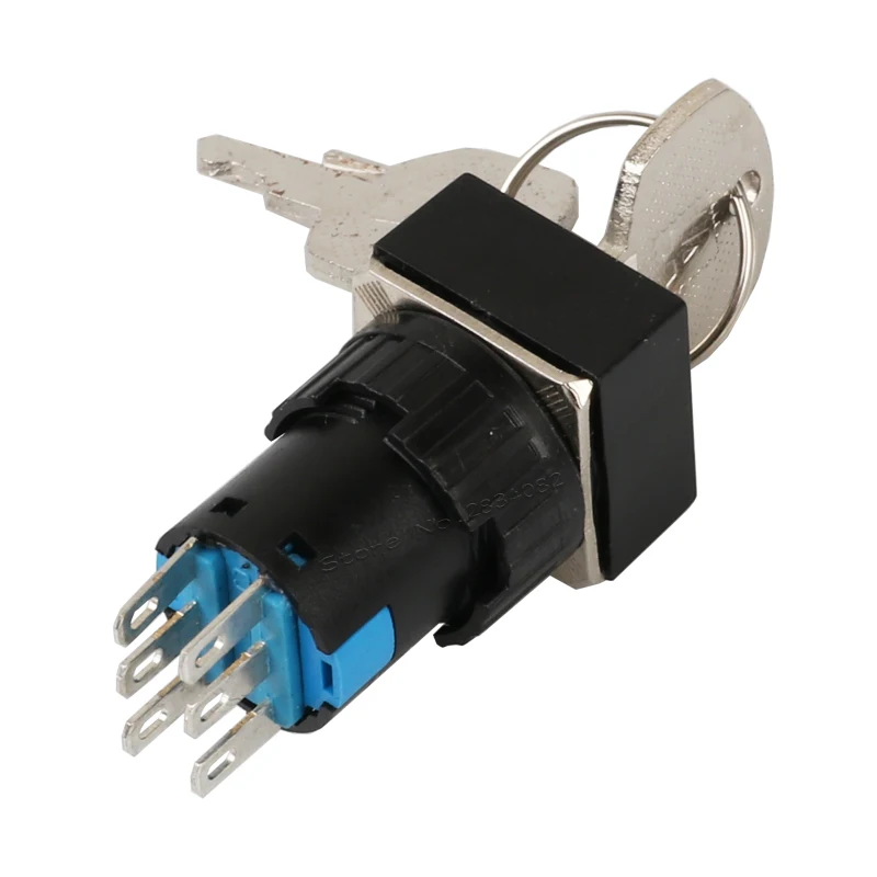 16 мм ключ замок поддерживается поворотный квадратный кнопочный переключатель 3