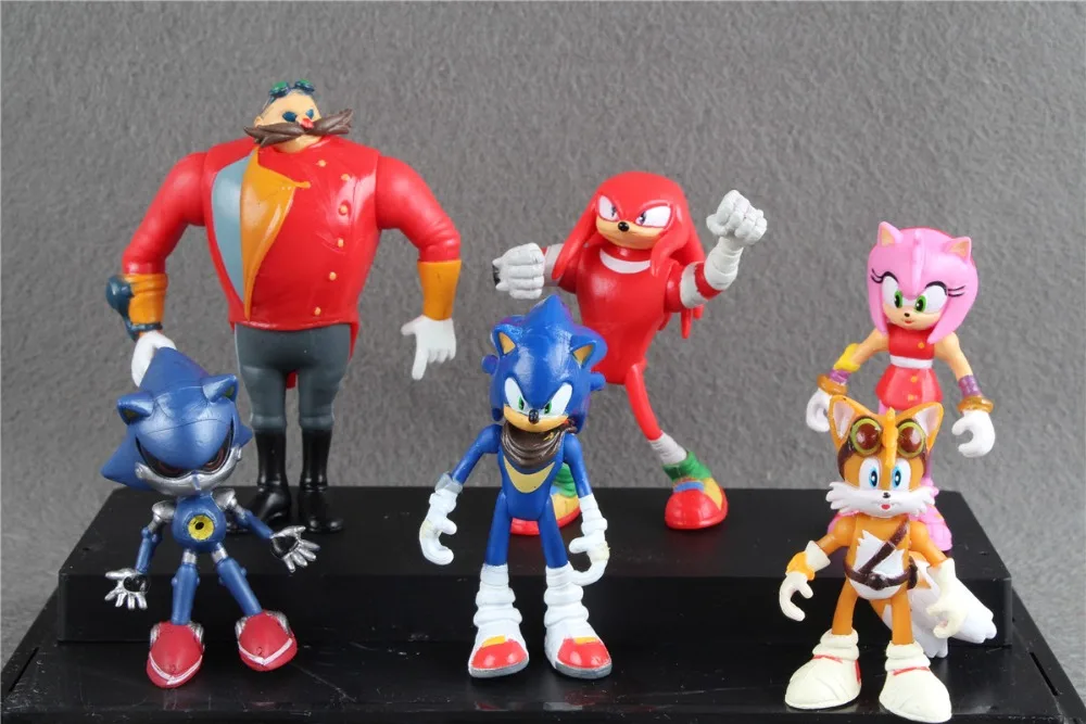 6 шт./компл. 4-8 см Sonic зубная щётка бум мульти-Фигурка Упаковка Фигурки игрушки