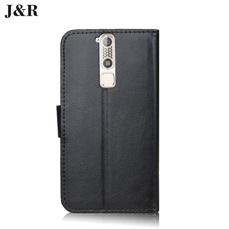 Кожаный чехол J & R для zte Axon Mini телефона s книжка в стиле книги черный цвет 4