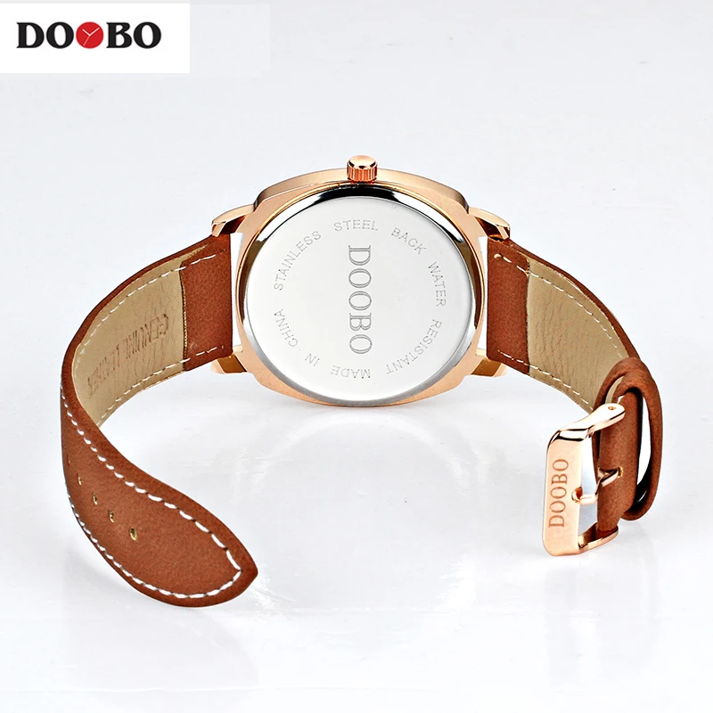 Бренд DOOBO, повседневные мужские часы, кожа, водонепроницаемые, Джокер, модный стиль, кварцевые часы, мужские спортивные военные армейские наручные часы