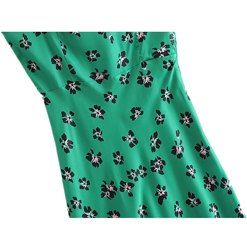 Милое шикарное летнее винтажное платье миди на бретельках с цветочным принтом