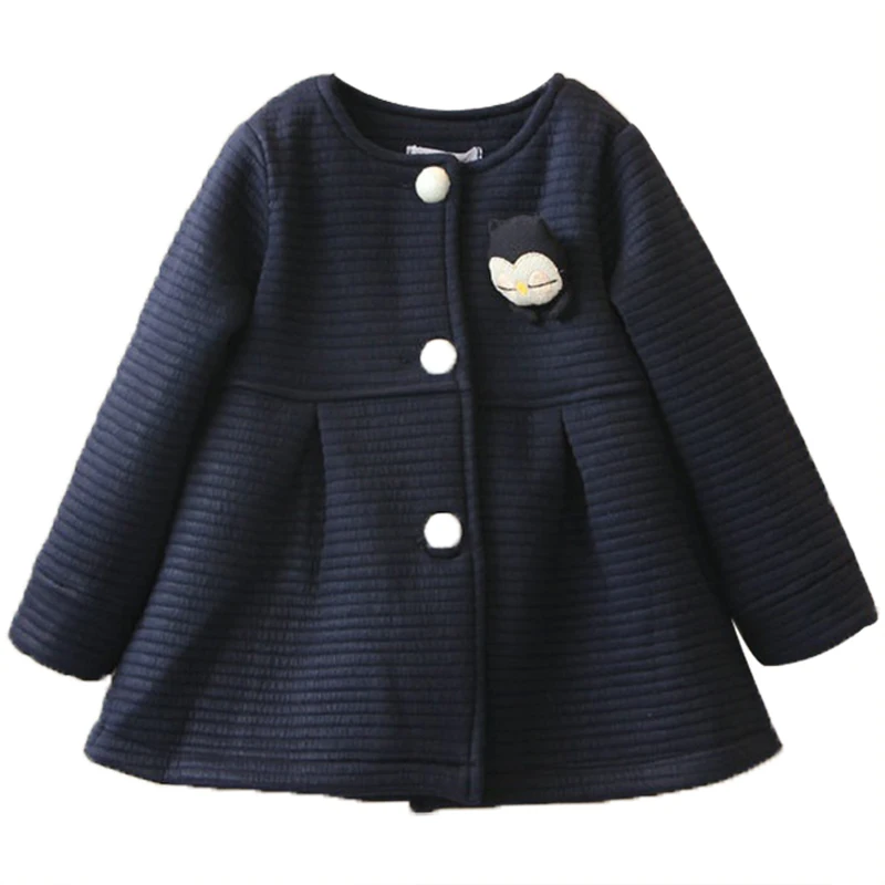 Осенне зимние куртки для девочек детское однобортное пальто с изображением