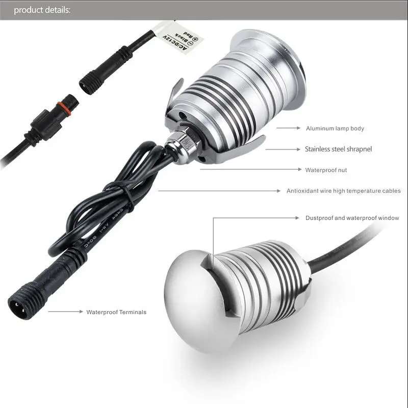 6 шт. высокое качество алюминиевый светодиодный светильник 3 Вт IP67 подземный