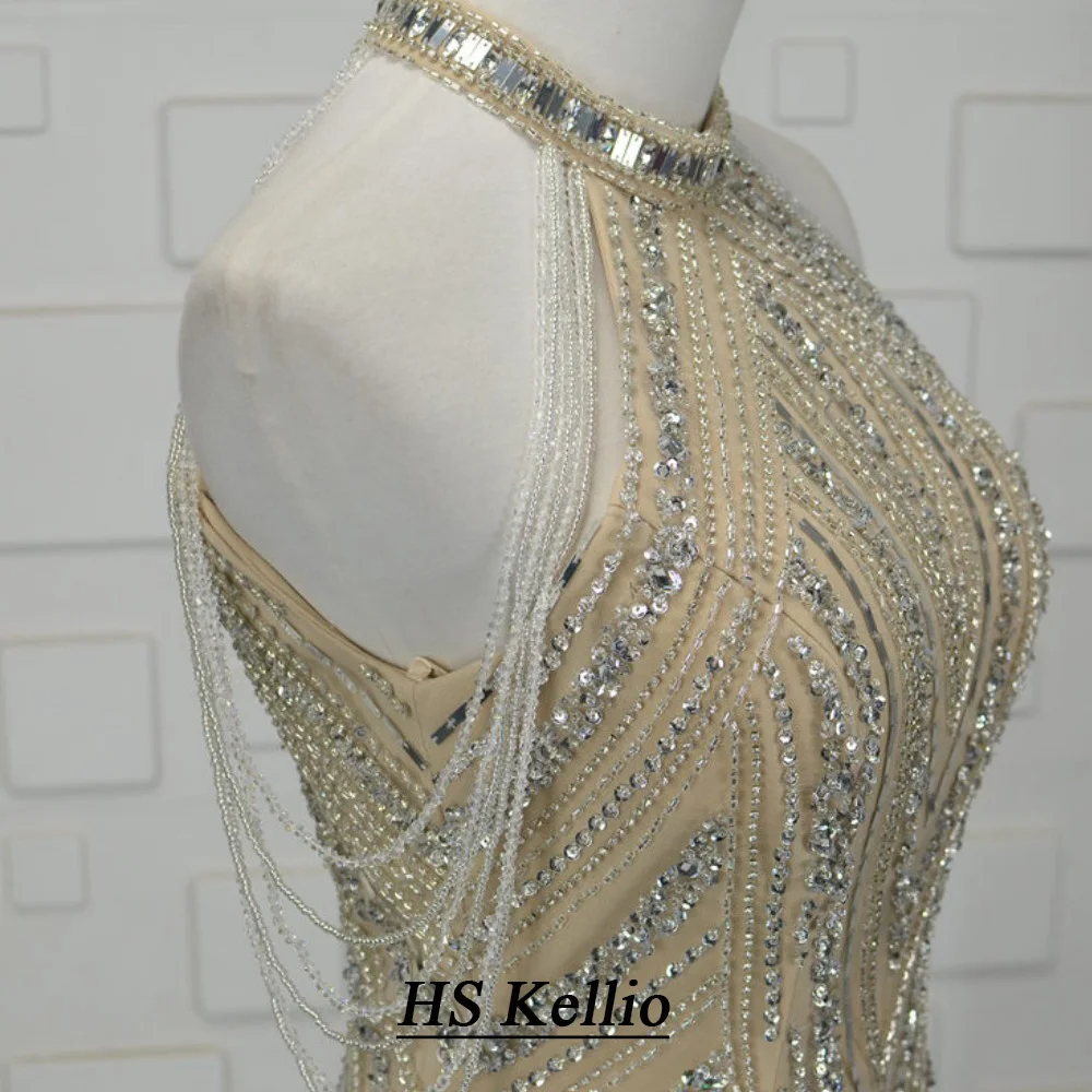 

HS Kellio Sexy Halter Bling Bling Celebrity Dresses Mermaid Long