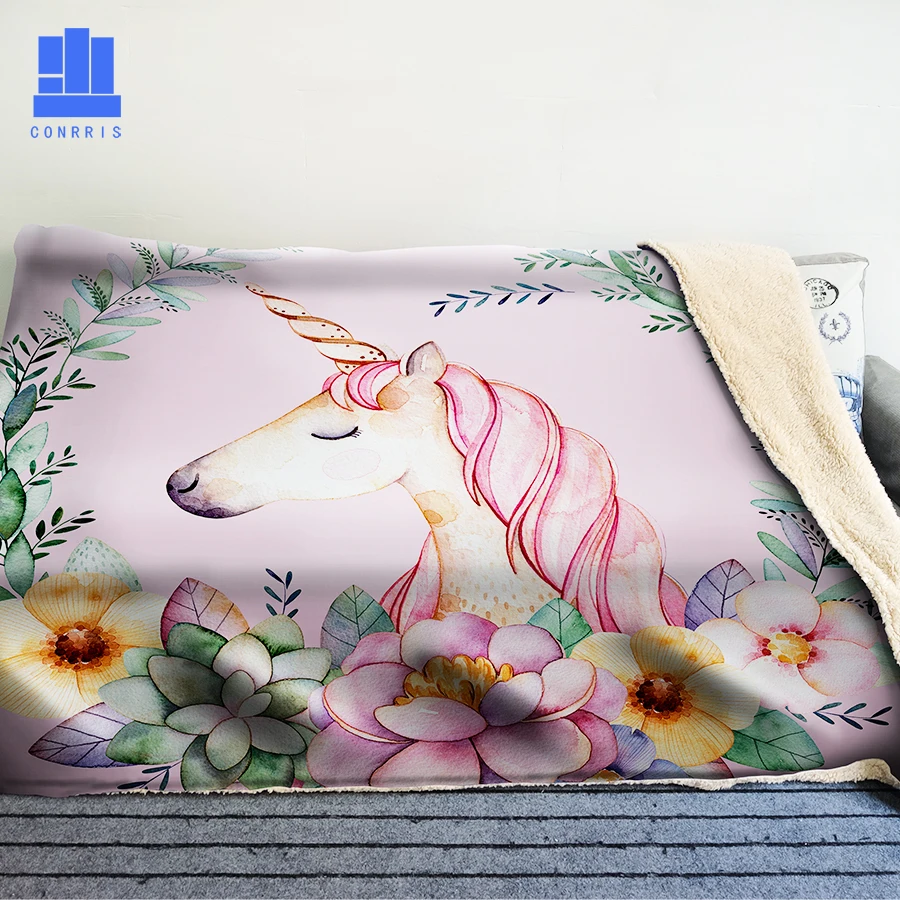 GNORRIS Oversized Famil Lambskin 3D Print Super Soft Warm Throw Blanket Unicorn Sofa Lazy Bedding Cloak |
