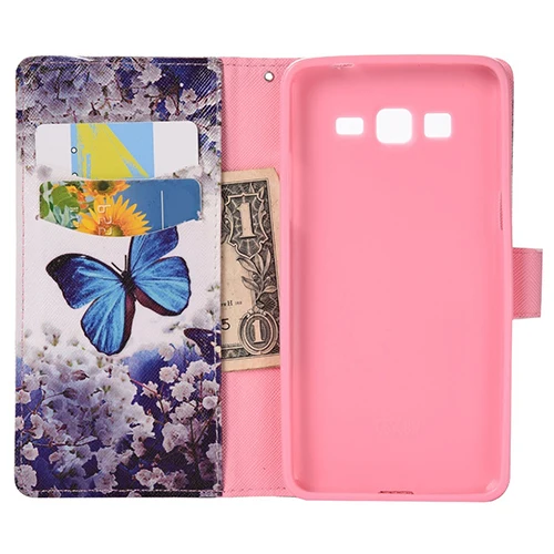 Butterfly Flower Card Slot Flip Stand Faux Leather Phone Case Cover for iPhone | Мобильные телефоны и аксессуары