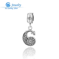 100 925 sterling silver flower charm beads clear cz fit original europe bracelet pendant authentic diy jewelry gift s464h20