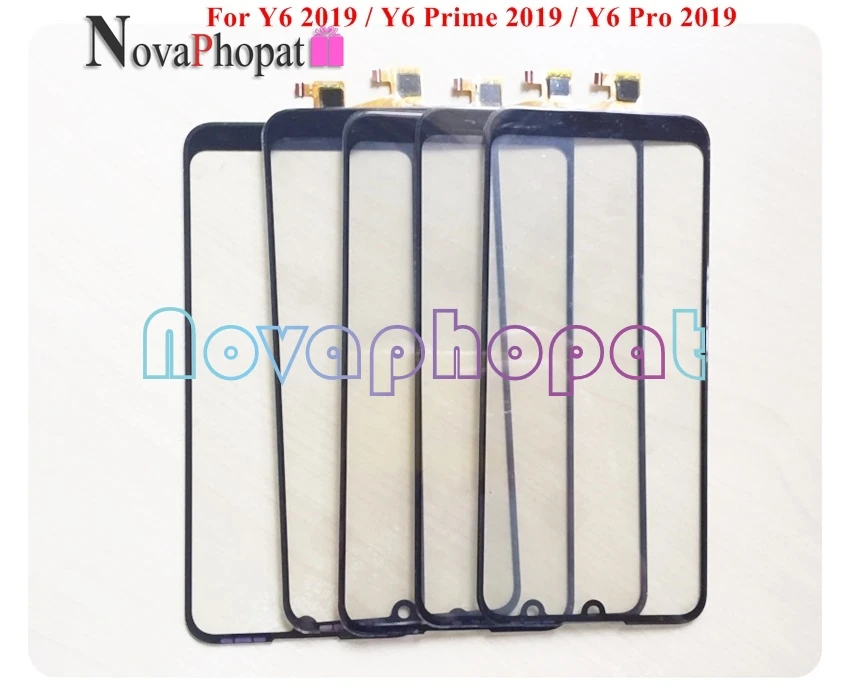 

10 шт. Novaphopat черный/белый датчик для Huawei Y6 2019 / Y6 Prime 2019 / Y6 Pro 2019 сенсорный экран дигитайзер стеклянная панель