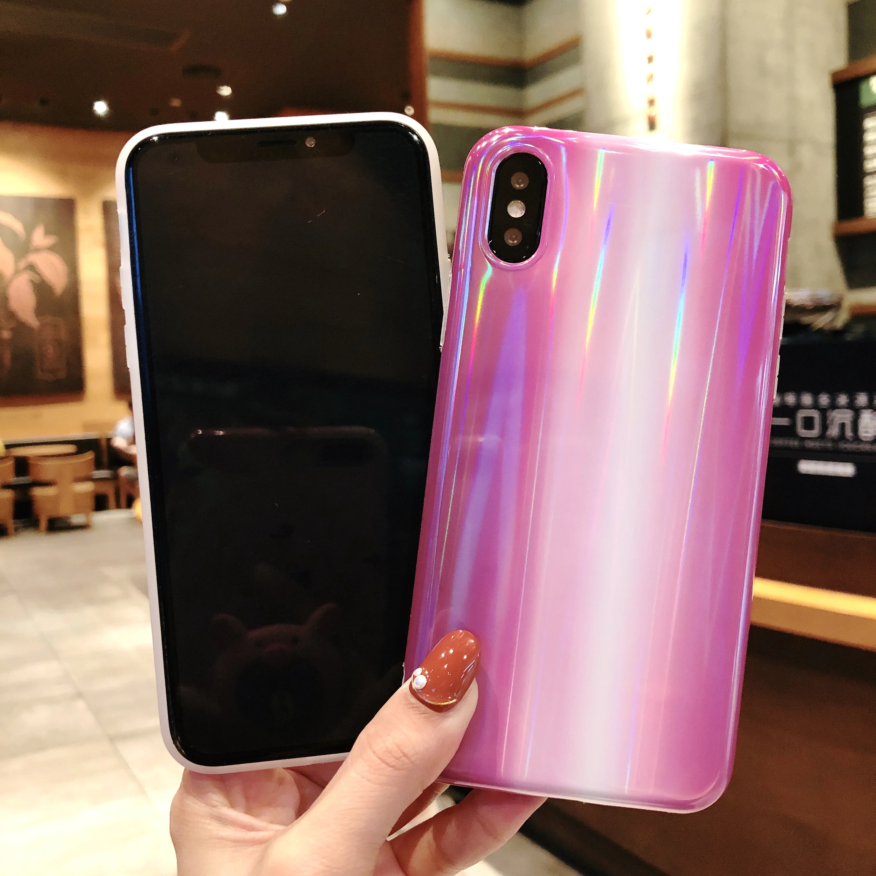 COPEONE чехол для iPhone 7 Plus Мягкий ТПУ Радуга Аврора лента задняя крышка XS XSMAX XR 6 8