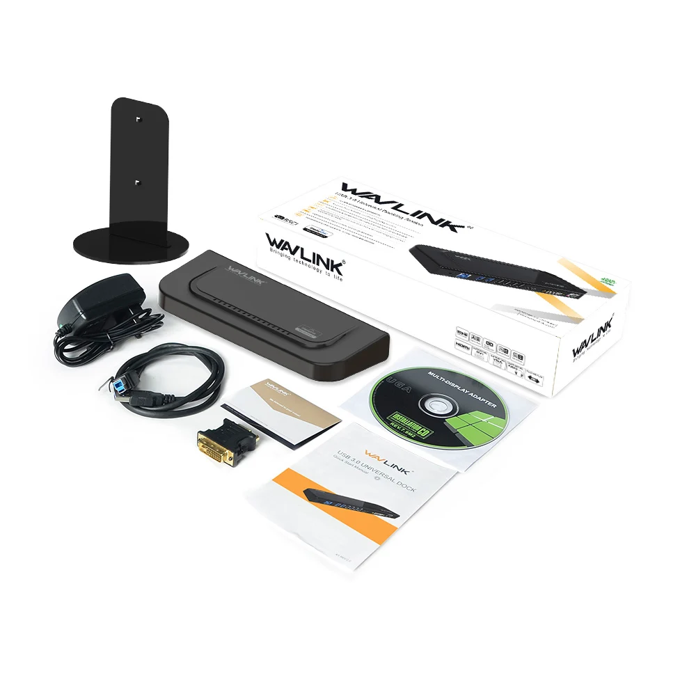 Wavlink 6 портов USB Универсальная док-станция USB3.0 двойной дисплей алюминиевый с