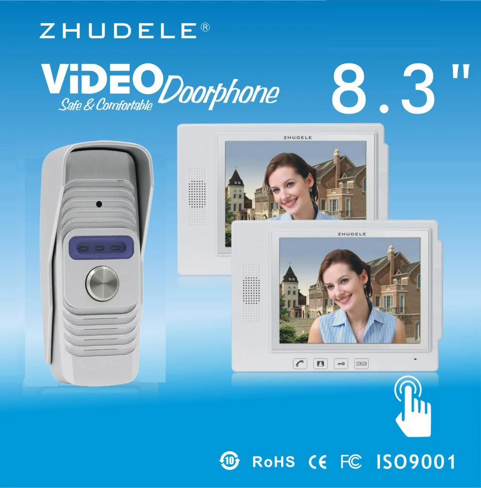 Видеодомофон ZHUDELE с сенсорным экраном 8 3 дюйма и ИК подсветкой|doorbell intercom|video door