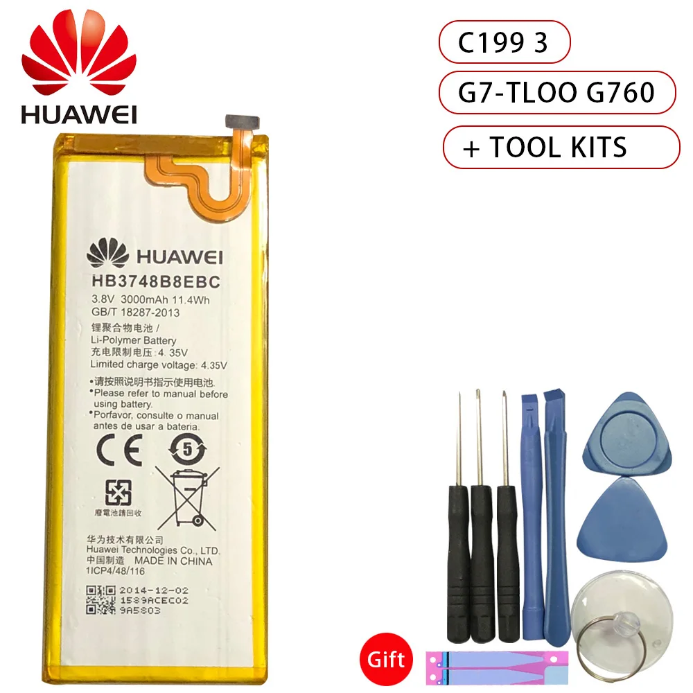 Замена аккумулятора телефона HB3748B8EBC Huawei C199 CL00 Ascend G7 TL100 3000 мА ч|Аккумуляторы для