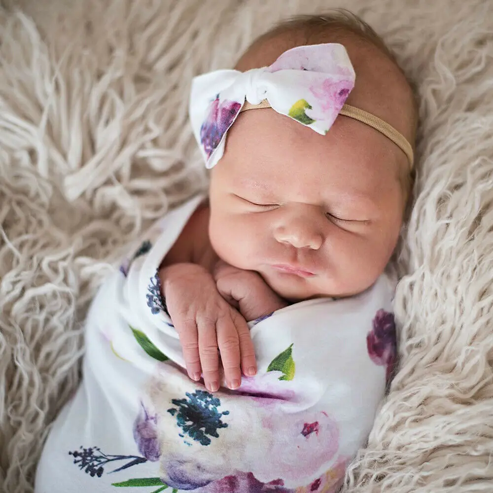 Emmababy 2 шт. Новорожденный ребенок милый Пеленка одеяло пеленка для сна муслиновая