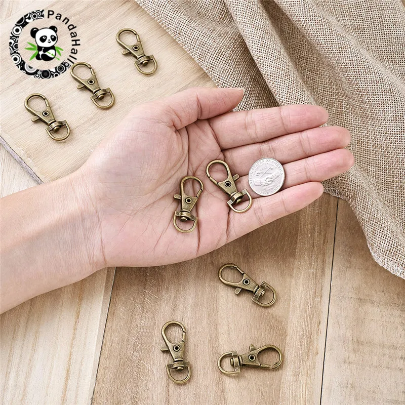 

pandahll 20pcs Alloy Lobster Clasps Snap Hook Key Chain Ring for DIY Jewelry Findings 35x13mm