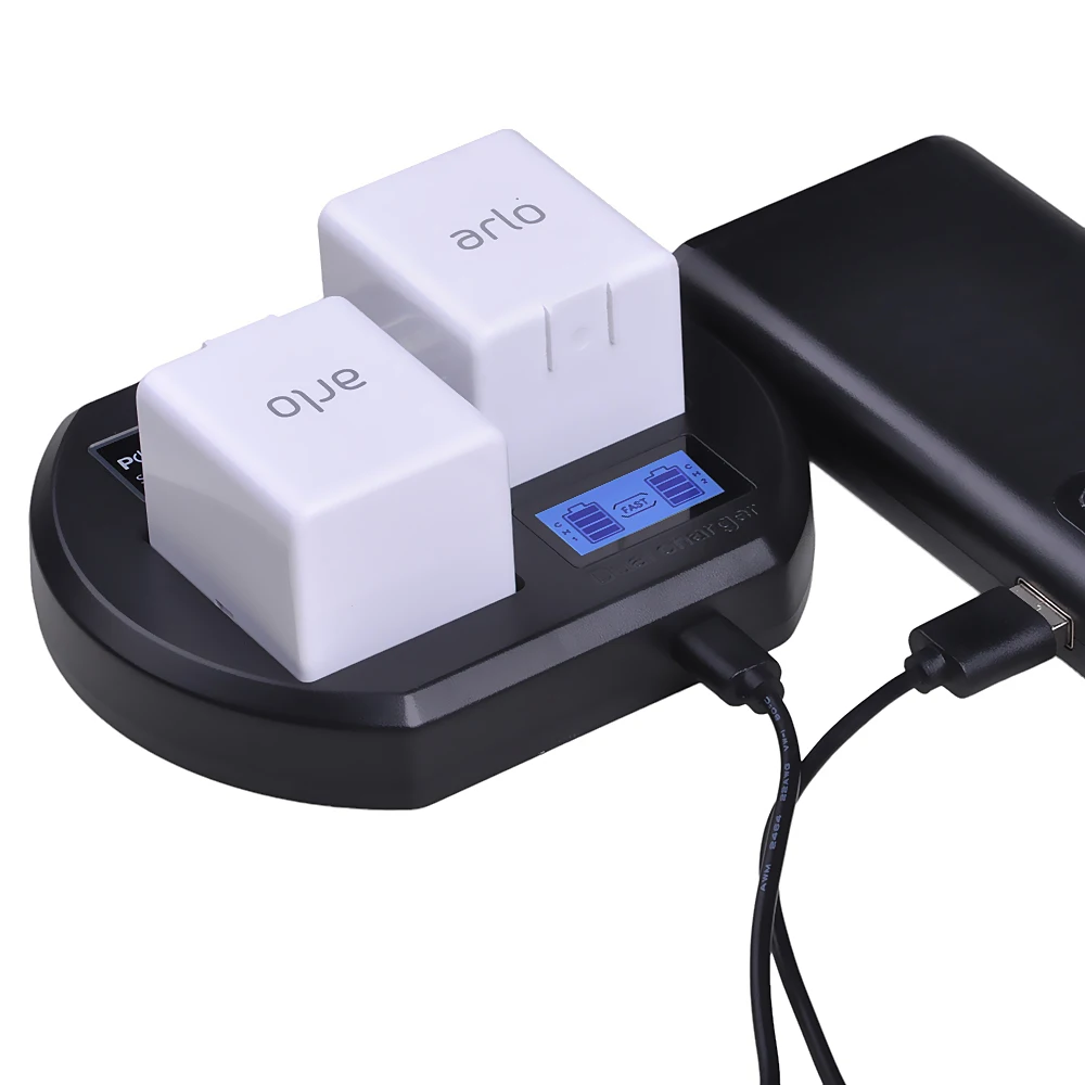 ЖК-дисплей USB двойное зарядное устройство для Arlo Pro 2 Arlo свет безопасности и Arlo Go батарея VMA4410 ALS1101