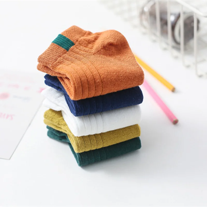 5 пар/лот хлопковые детские носки для девочек и мальчиков одежда на зиму осень