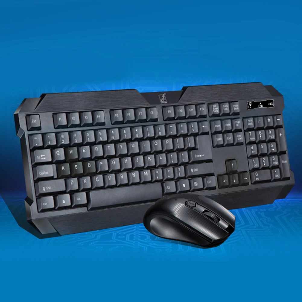 Игровая беспроводная клавиатура и мышь комбо набор 2 4 ГГц 1600 точек/дюйм геймер