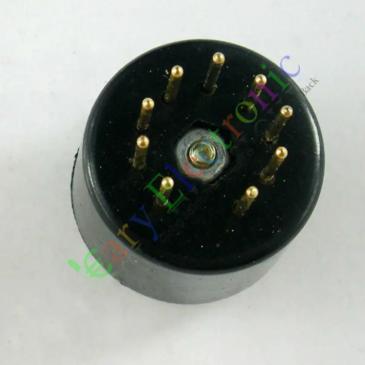 Опт и розница 2 шт Золото 9pin бакелитовая трубка гнездо Позолоченный клапан база Fr