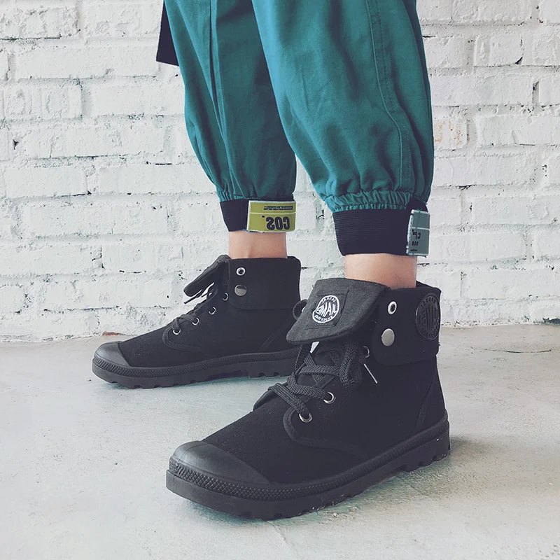 2019 парусиновая обувь мужские ботинки высокие ботильоны для отдыха мужская на