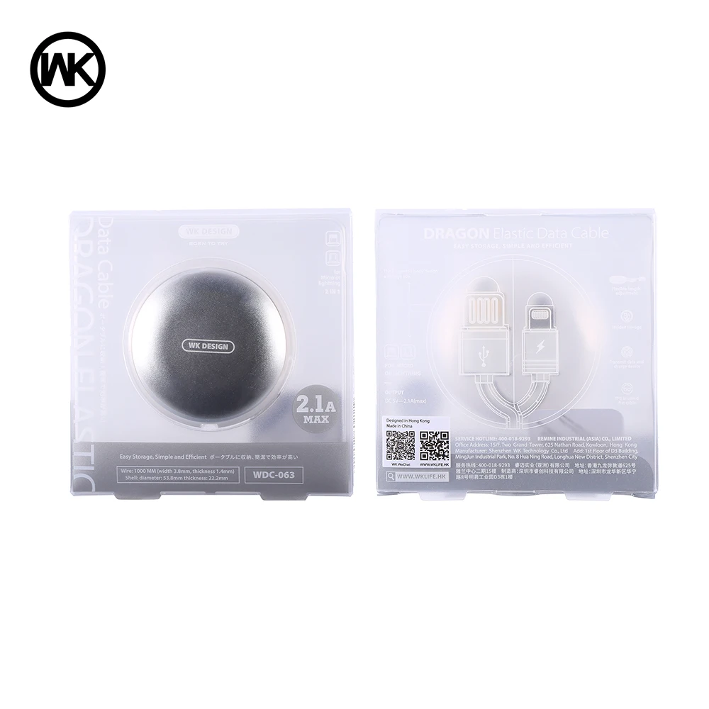 Дизайн WK для iPhone Mirco USB кабель 2в1 Выдвижной X 7 8 Plus Micro Samsung S9 зарядное
