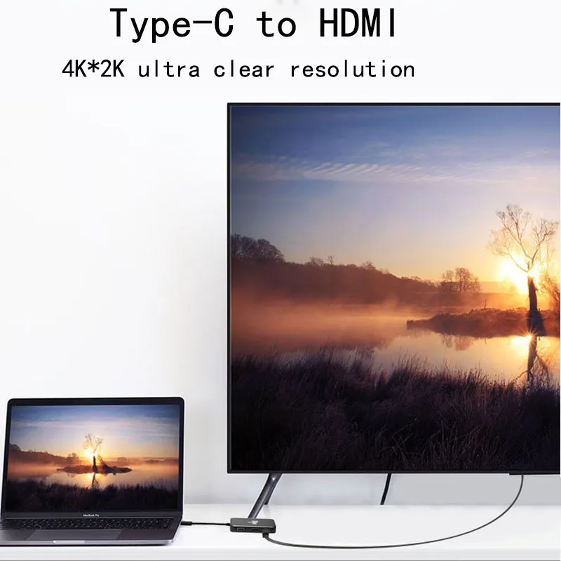 Док станция Fealushon с разъемом типа C HDMI DVI VGA DP хаб для ноутбука Macbook Pro HP DELL Surface Lenovo