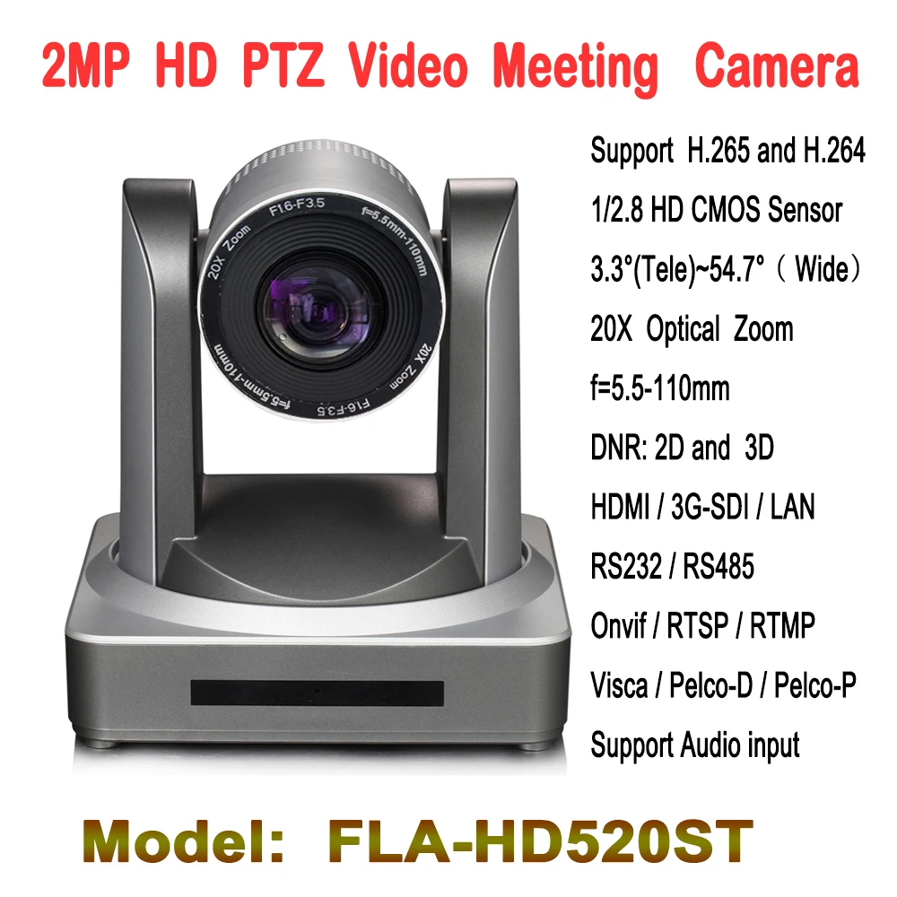 2,0 мегапикселя 20x зум PTZ видео конференц-камера HD-SDI IP HDMI аудио вход для теле-образования церкви Телемедицина