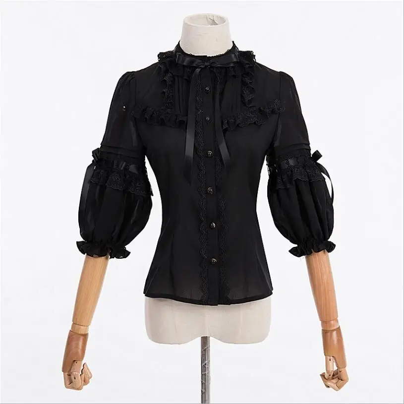 

2019 spring and summer new court chiffon shirt fashion sweet Lolita temperament leisure party shirt