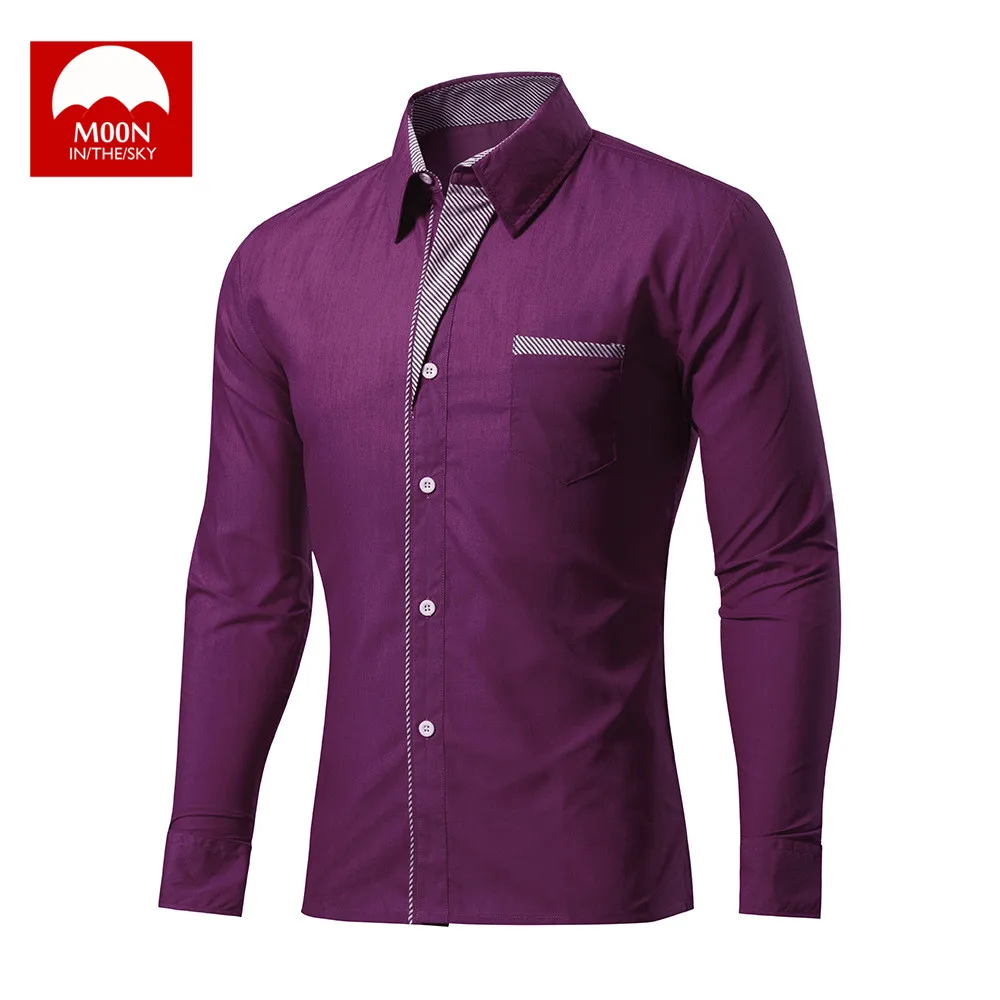 MOON 4XL новая модная брендовая мужская рубашка Camisa Masculina с длинным рукавом