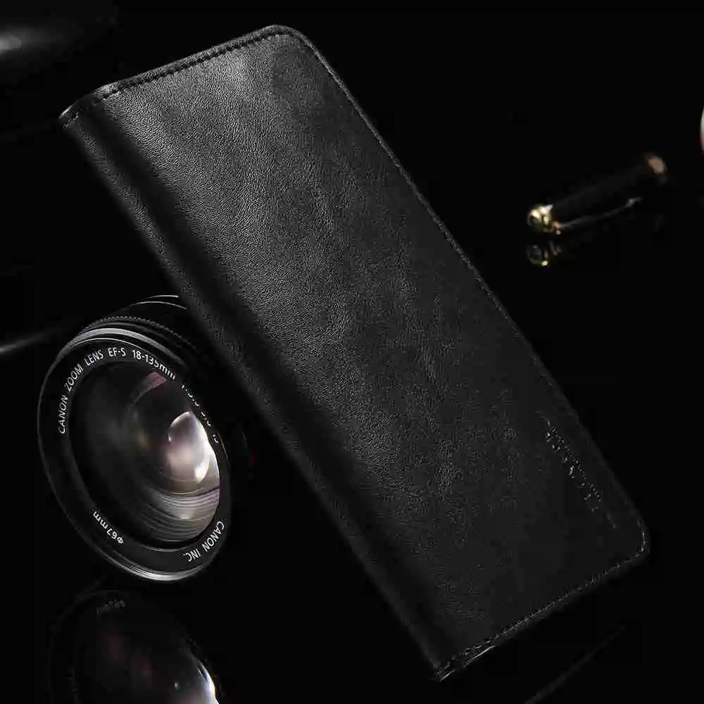 FLOVEME Чехол-кошелек для samsung S8 S9 S7 S6 EdgeClassic кожаный 5,5 дюймов чехол для iPhone X 8 6 S 7 Plus 5 5S SE чехол - Цвет: Black