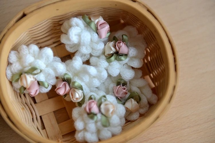 DIY кружевные аксессуары Бежевый хлопок с кружевными цветами кружева