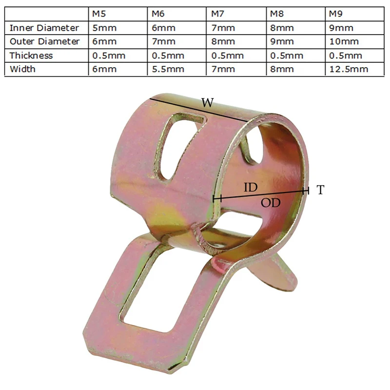 car 5/6/7/8/9mm Fastener Spring Clip Clamps For Fuel Water Line Hose Pipe Air Tube Fit for automotive fuel pipe small engine | Автомобили