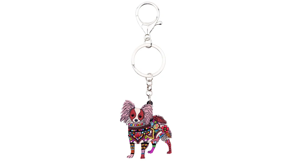 Bonsny, акриловый узор, Papillon, собачий брелок, брелок, сумка, сумочка, брелок, аксессуары, новая мода, ювелирное изделие для женщин