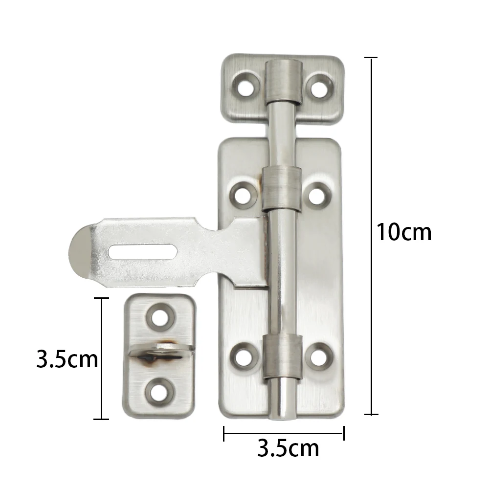Серебристая Противоугонная дверная защелка из нержавеющей стали Скользящий