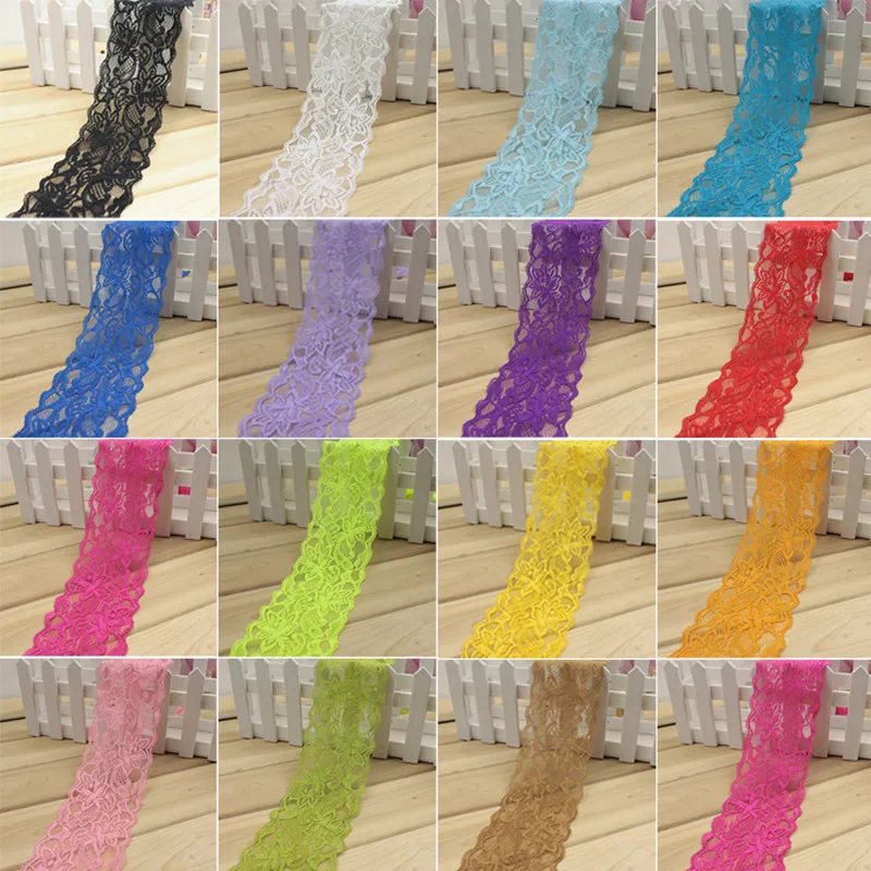 8 см Ширина эластичная кружевная отделка ленты ткани швейный материал DIY