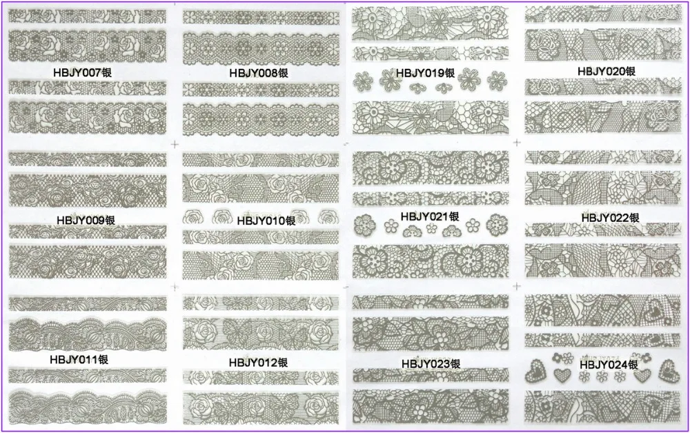 12 шт./лот самоклеющиеся 3D татуировки для ногтей стикер белый черный золотой