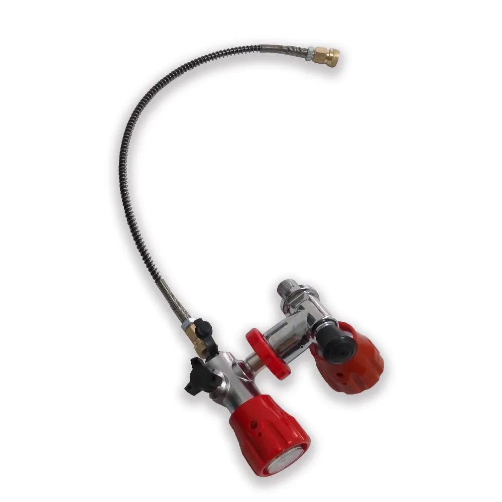 Acecare Two Valve for High Pressure Big Gas Cylinder to Small Gas Cylinder include hose with air compressor sucba